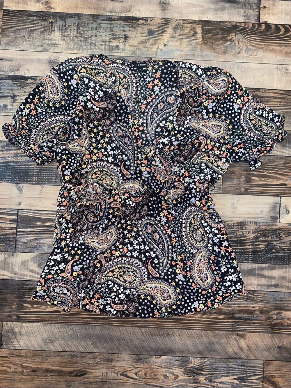 torrid Black Paisley & Floral V-Neck Blouse
